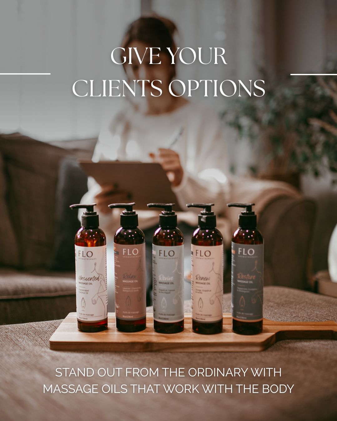 Give your clients options massage oil